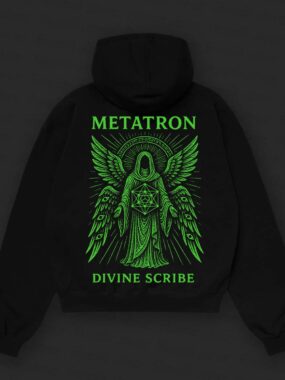 Metatron: The Divine Scribe – Sacred Geometry Glow Hoodie