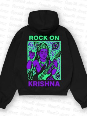 Rock On Krishna - Divine Rockstar Graphic Hoodie